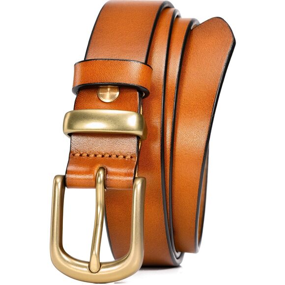 Wоlfаnt Accessories - 5673 Womens Belts For Jeans,1.1" Fashion Ladies Belt With Gold Buckle,100%